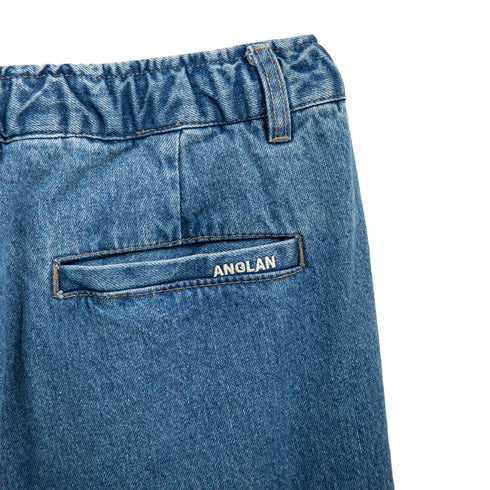 Anglan Rigid Indigo Denim Balloon Pants Light Blue Degli Uberti